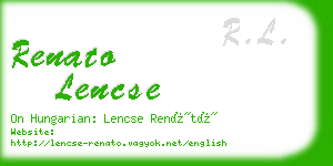 renato lencse business card